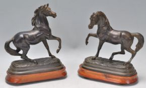 Paul Edouard Delabrierre (1829–1912) - A pair of 19th Century French bronzed spelter  depicting