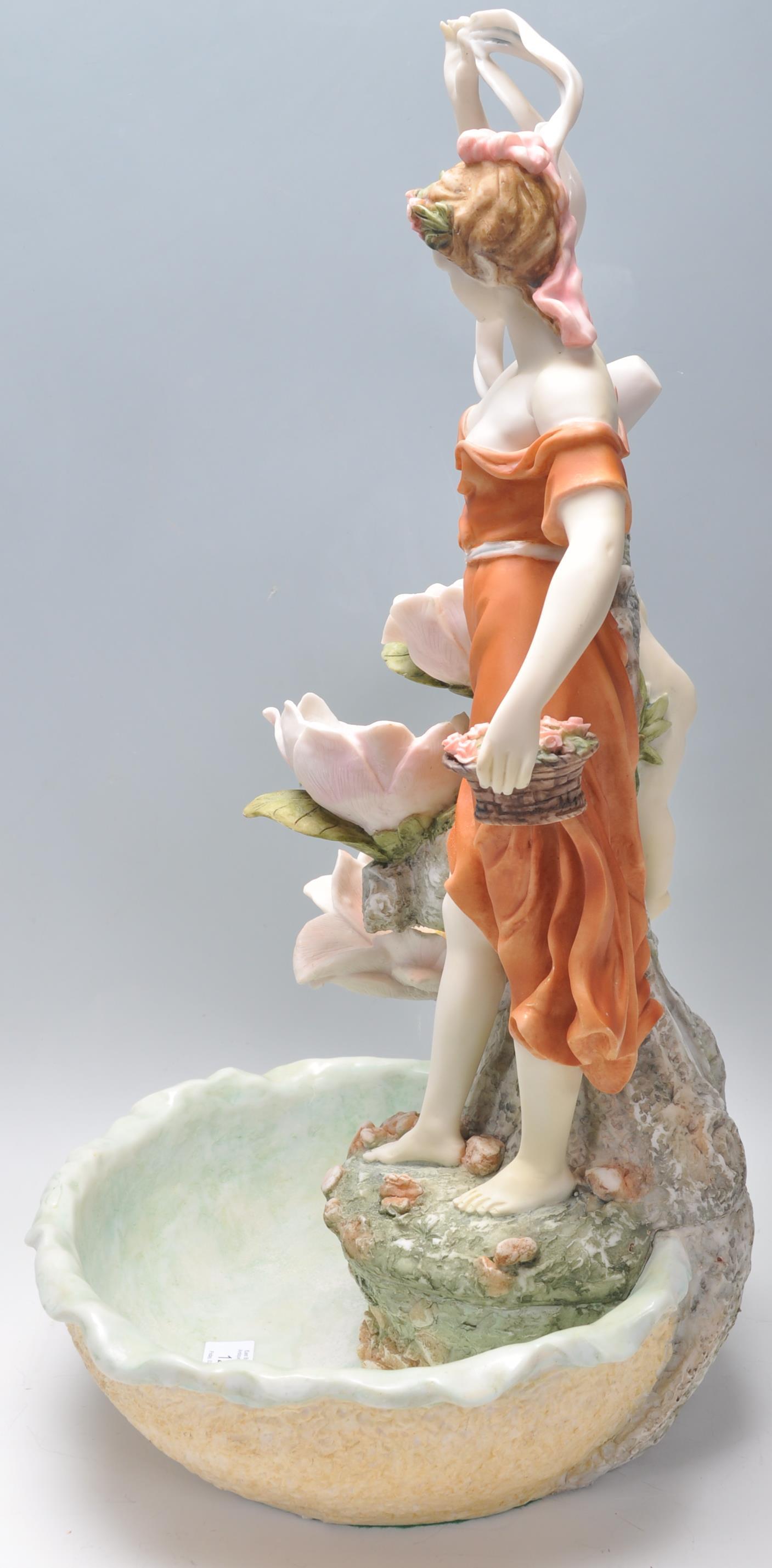A vintage Italian resin Capodimonte style water feature in the form of a female figure amongst - Image 4 of 8