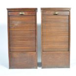 EARLY TO MID 20TH CENTURY ANTIQUE OAK TAMBOUR FILING CABINETS