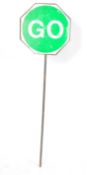 ORIGINAL 20TH CENTURY VINTAGE ' STOP ' AND ' GO ' LOLLIPOP SIGN