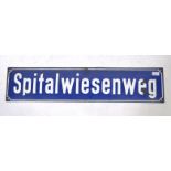 VINTAGE EUROPEAN PORCELAIN ENAMEL STREET SIGN