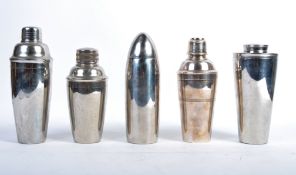 COLLECTION OF VINTAGE STAINLESS STEEL COCKTAIL SHAKERS