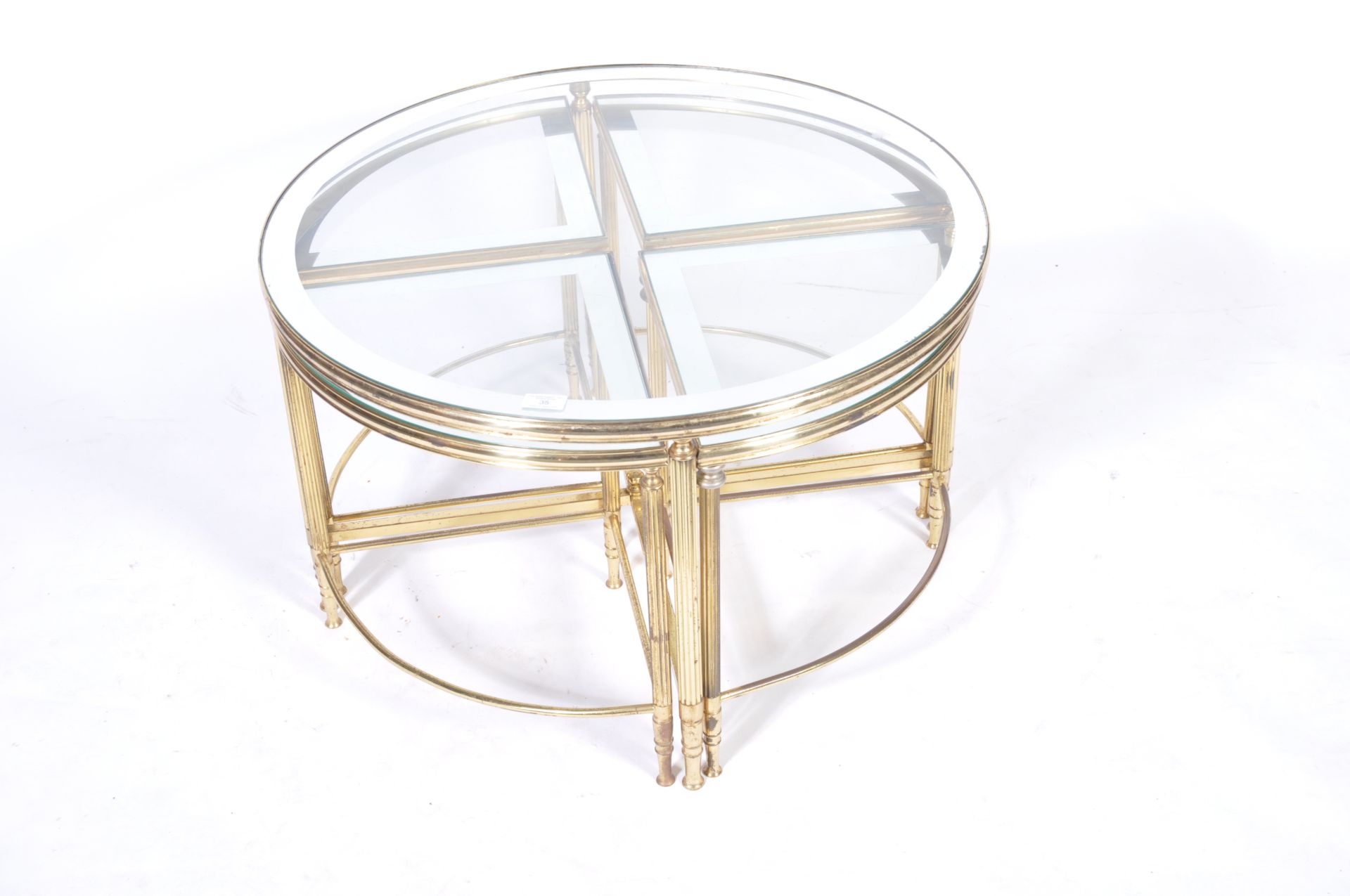 STUNNING FRENCH 1950'S VINTAGE GILT BRASS COFFEE TABLE NEST - Bild 4 aus 6