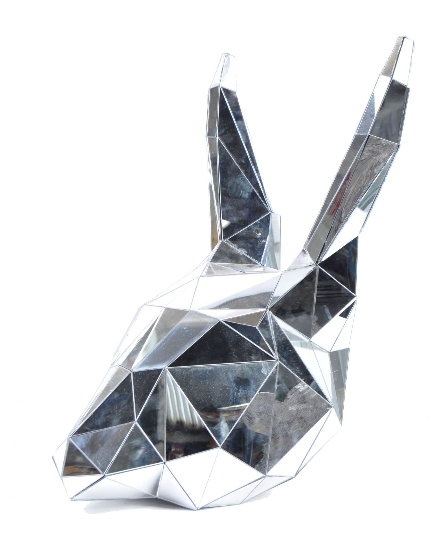 INCREDIBLE MIRRORED COSTUME RABBIT'S HEAD PROP