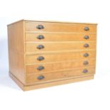 MID 20TH CENTURY LIGHT OAK PLAN CHEST / ARCHITECT DRAWERS