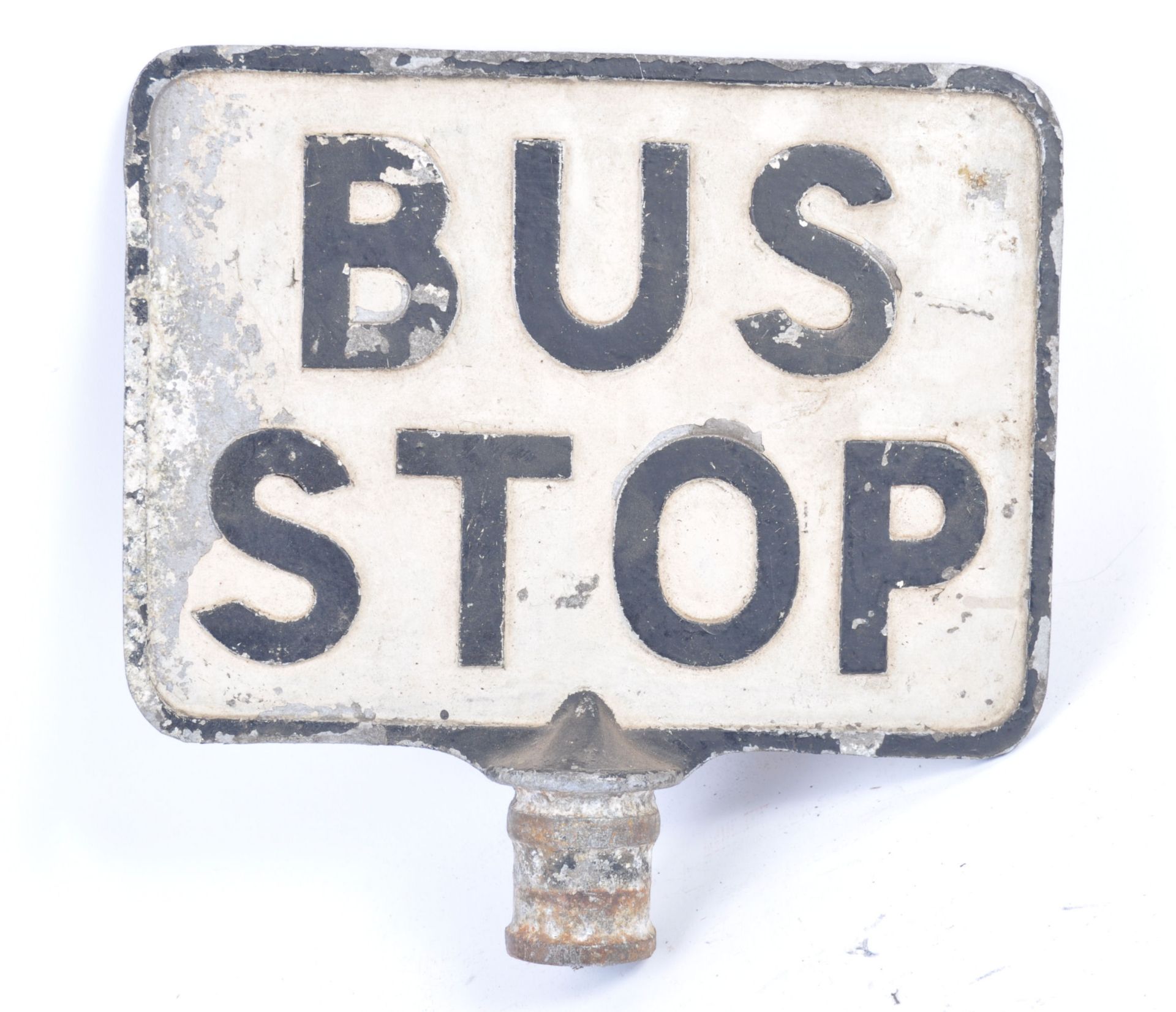 VINTAGE CAST IRON ' BUS STOP ' DOUBLE SIDED SIGN TOPPER - Bild 3 aus 3