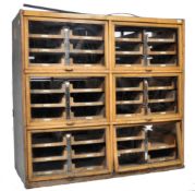 EARLY 20TH CENTURY OAK HABERDASHERY SHOP DISPLAY CABINET