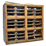 EARLY 20TH CENTURY OAK HABERDASHERY SHOP DISPLAY CABINET