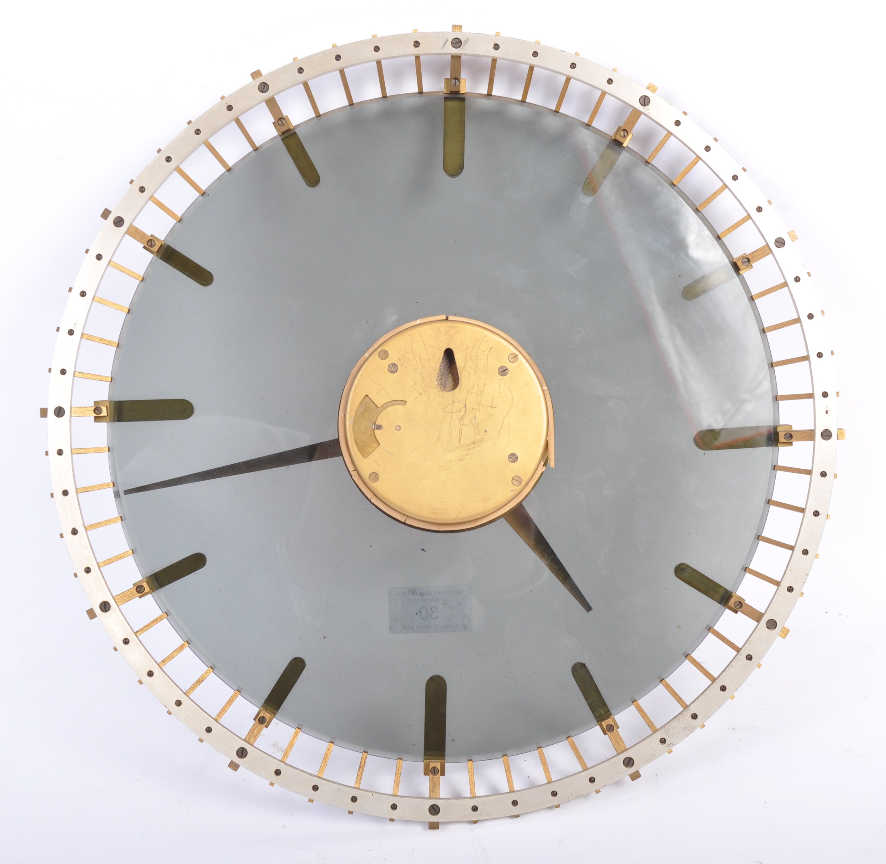 ORIGINAL KIENZLE SUPERIA GERMAN GLASS WALL CLOCK - Image 4 of 4