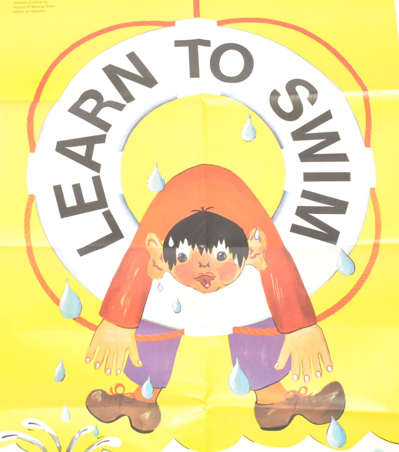 ORIGINAL RARE VINTAGE 1970S RoSPA SAFETY POSTER LEARN TO SWIM - Image 2 of 5