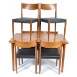 FREM ROJLE DANISH 1960'S DINING TABLE AND CHAIRS BY POUL VOLTHER