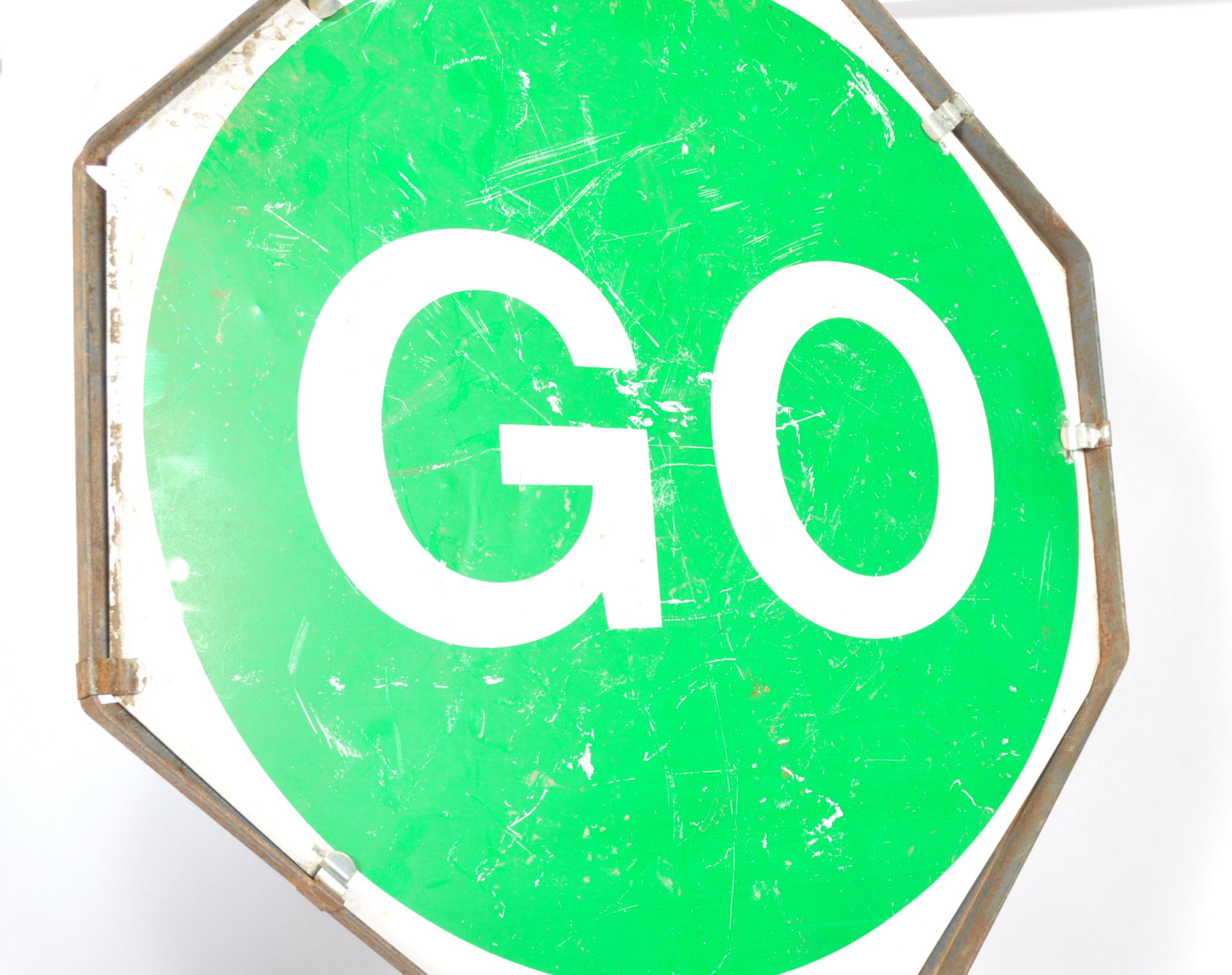 ORIGINAL 20TH CENTURY VINTAGE ' STOP ' AND ' GO ' LOLLIPOP SIGN - Bild 3 aus 3