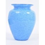 BELIEVED SCOTTISH STUDIO ART GLASS VASE BLUE OVOID FORM