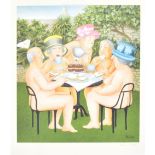 AFTER BERYL COOK SIGNED PRINT ENTITLED ' TEA IN THE GARDEN '