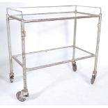 20TH CENTURY VINTAGE INDUSTRIAL MEDICAL GLASS AND STEEL TROLLEY