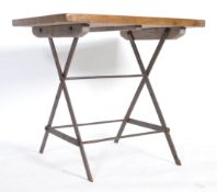 20TH CENTURY OAK TOPPED TALL KITCHEN TABLE / WORKTABLE