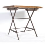 20TH CENTURY OAK TOPPED TALL KITCHEN TABLE / WORKTABLE