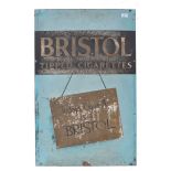 ORIGINAL ADVERTISING SIGN FOR BRISTOL TIPPED CIGARETTES