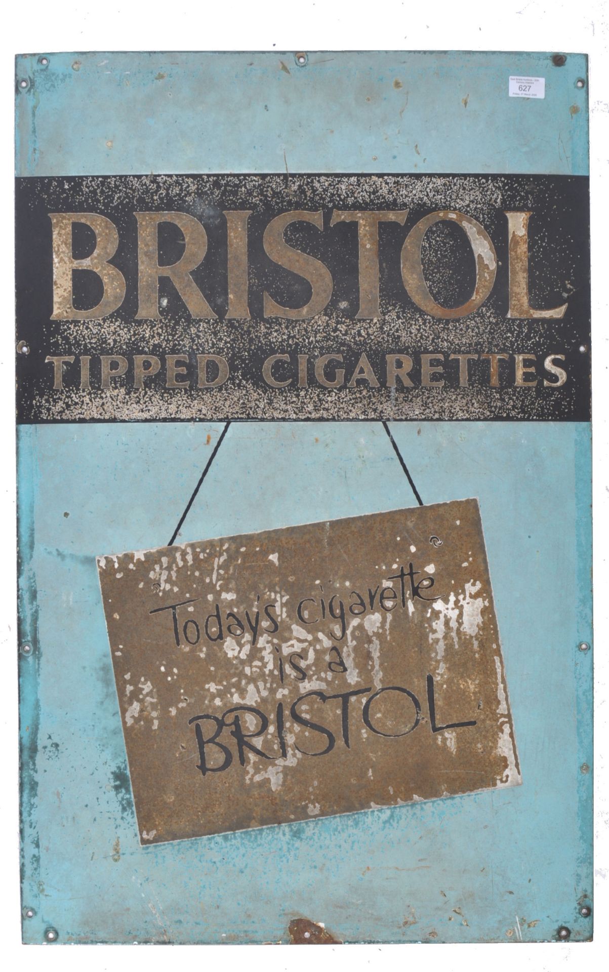 ORIGINAL ADVERTISING SIGN FOR BRISTOL TIPPED CIGARETTES