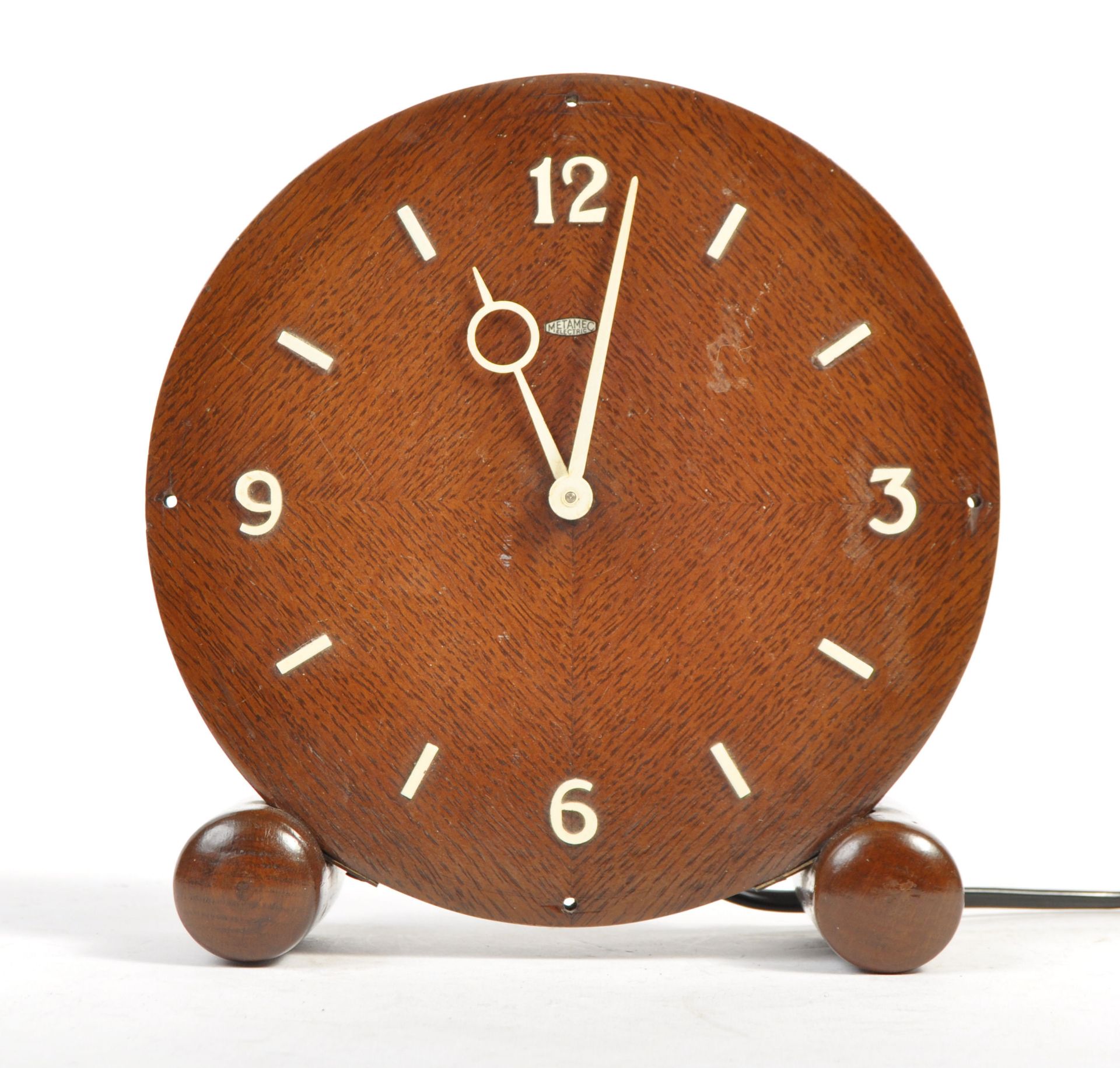 METAMEC ELECTRIC - VINTAGE 1940'S OAK MANTEL CLOCK