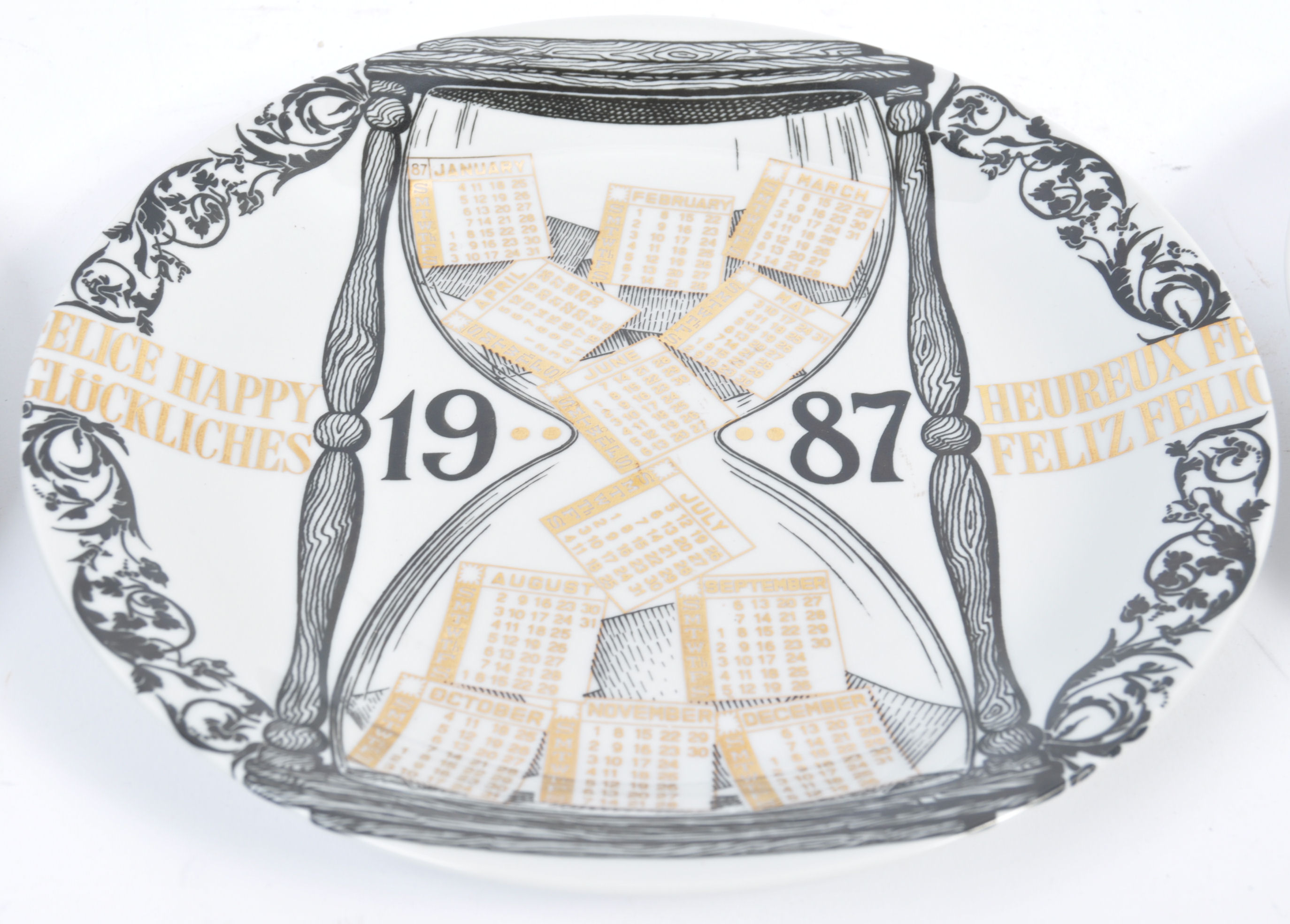 FORNASETTI PIATTO CALENDARIO 1980'S ITALIAN PLATES BY P. FORNASETTI - Image 3 of 5