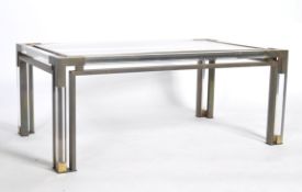 ORIGINAL 1970'S FRENCH LUCITE AND BRASS COFFEE TABLE