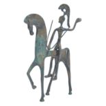 1950'S BRASS ETRUSCAN HORSE FIGURE IN THE MANNER OF F. WEINBERG