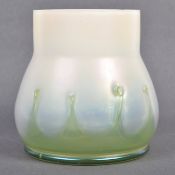 KRALIK EARLY 20TH CENTURY CZECH STUDIO ART GLASS FOOTED VASE