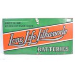 LONG LIFE LITHANODE BATTERIES - ENAMEL ADVERTISING SIGN