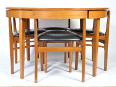 1970'S RETRO VINTAGE TEAK WOOD DINING TABLE AND WEDGE CHAIRS