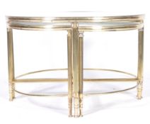 STUNNING FRENCH 1950'S VINTAGE GILT BRASS COFFEE TABLE NEST