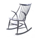 STUNNING 1950'S ROCKING CHAIR BY I. WIKKELSO FOR NIELS EILERSEN