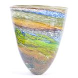 ORIGINAL STUDIO ART GLASS VASE WITH VIBRANT DECORA