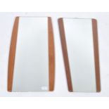 1960'S RETRO VINTAGE TEAK WOOD FRAMELESS MIRRORS