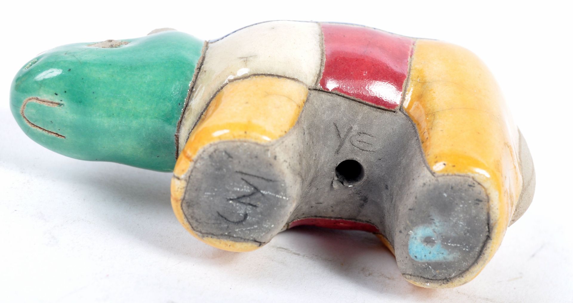 MID 20TH CENTURY STUDIO ART POTTERY GLAZED RHINO - Bild 3 aus 5