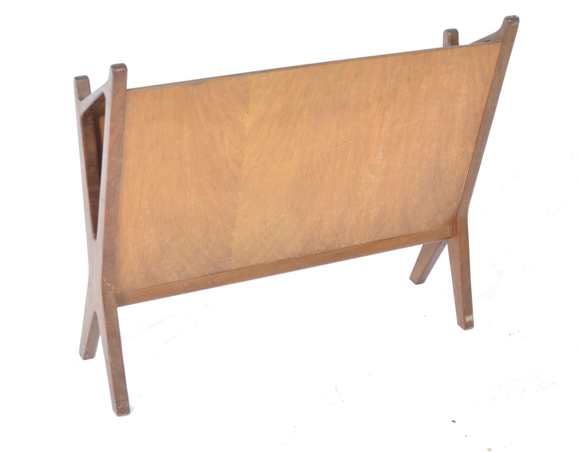 DANISH 1960'S RETRO VINTAGE TEAK & WALNUT MAGAZINE RACK - Bild 3 aus 3