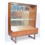 1960'S RETRO VINTAGE TEAK WOOD MIRROR BACKED DISPLAY CABINET