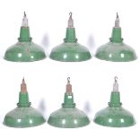 20TH CENTURY VINTAGE INDUSTRIAL ENAMEL PENDANT LIGHTS