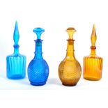 COLLECTION OF EMPOLI ITALIAN GLASS GENIE BOTTLES