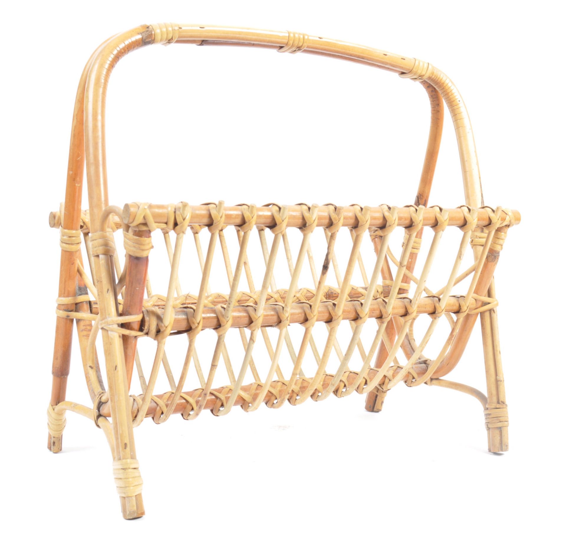 AFTER FRANCO ALBINI 1960'S RETRO BAMBOO MAGAZINE RACK