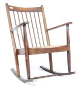 EARLY TO MID 20TH CENTURY BESPOKE MADE OAK ROCKING CHAIR