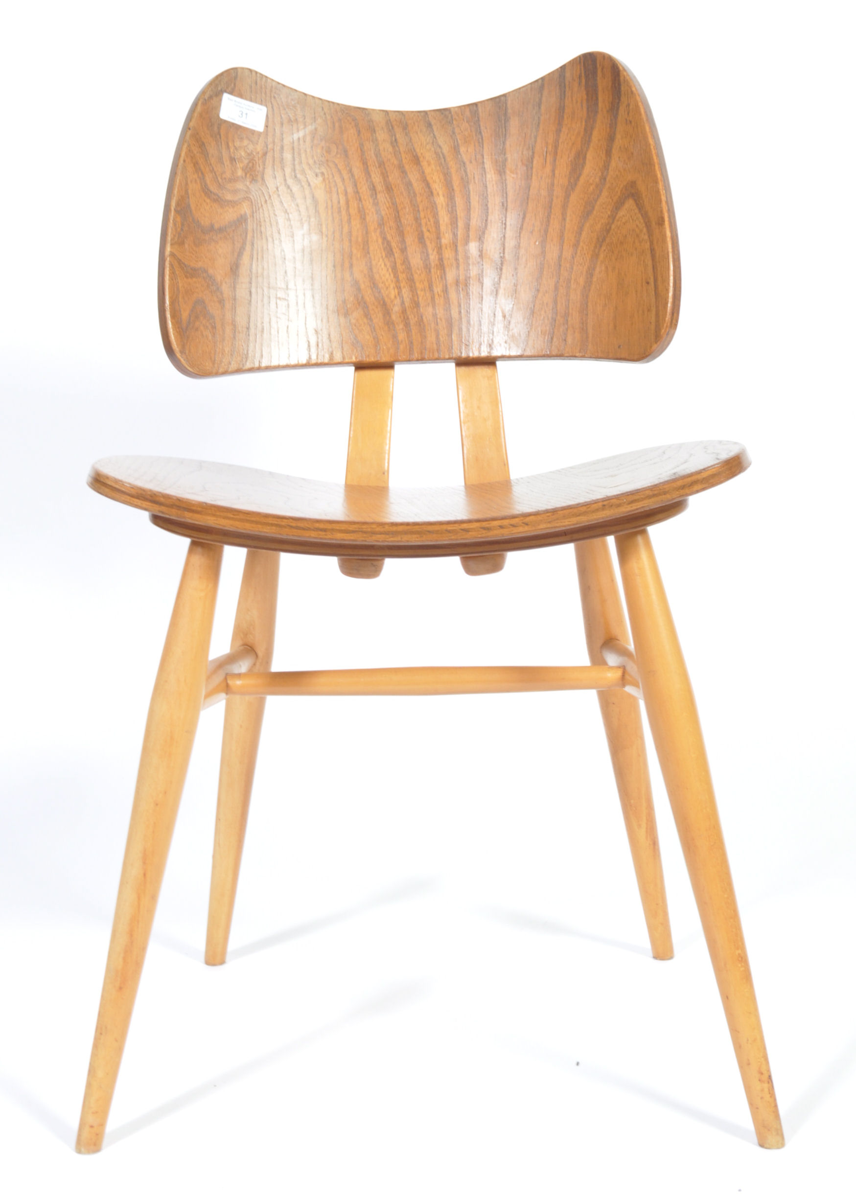 ERCOL 1960'S BLONDE ELM BUTTERFLY CHAIR BY LUCIAN ERCOLANI - Image 4 of 7