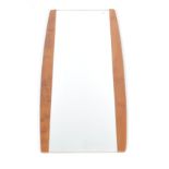 1970'S RETRO VINTAGE TEAK WOOD FRAMELESS MIRROR