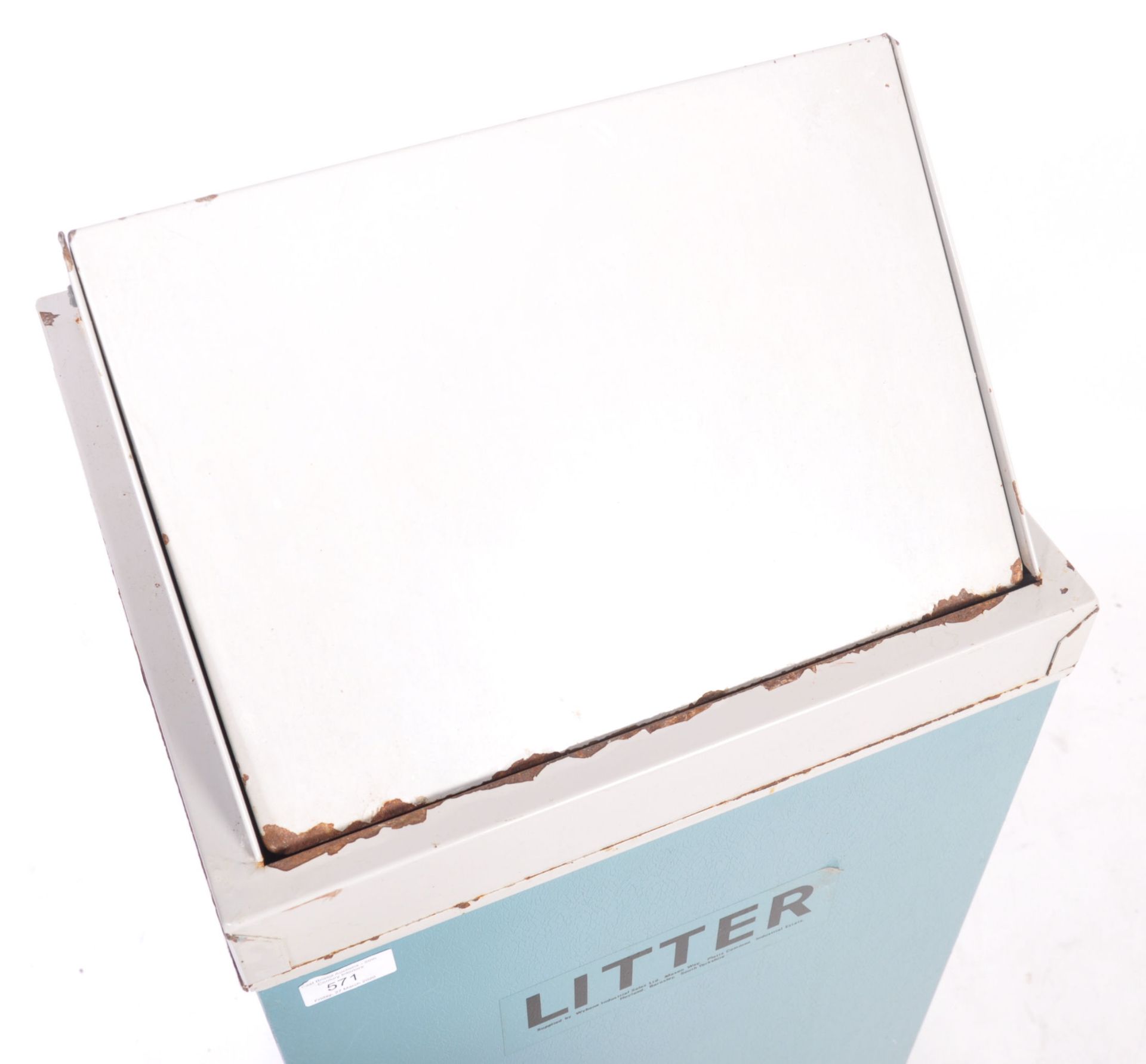 ORIGINAL RETRO VINTAGE ENAMEL METAL LITTER BIN - Bild 2 aus 4