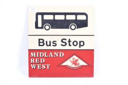 MIDLAND RED WEST - BUS STOP - ORIGINAL DOUBLE SIDED SIGN