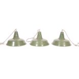 20TH CENTURY VINTAGE INDUSTRIAL ENAMEL PENDANT LIGHTS