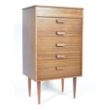 ORIGINAL 1950'S TEAK WOOD CHEST OF DRAWERS BY G. HOFFSTEAD FOR UNIFLEX