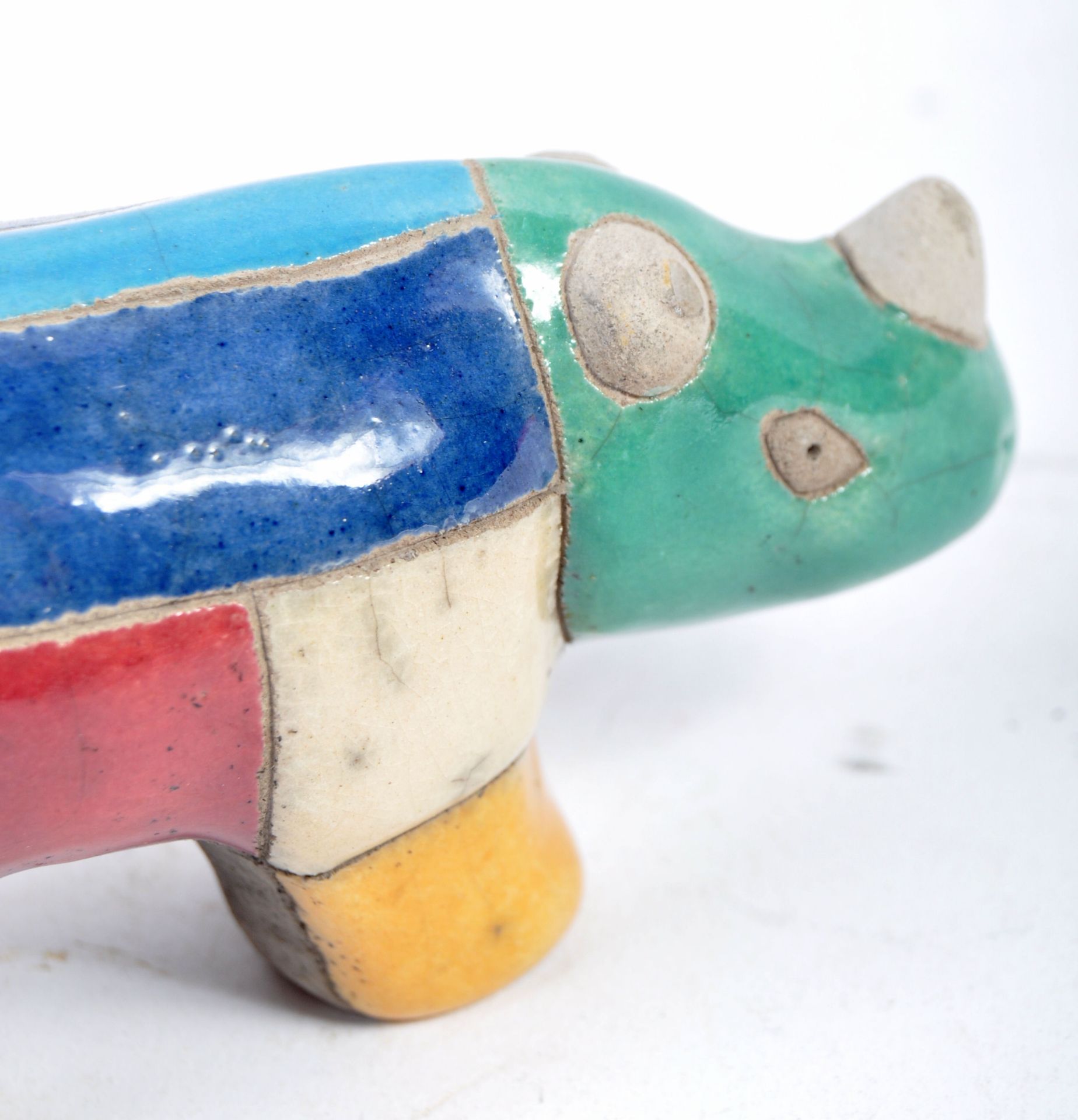 MID 20TH CENTURY STUDIO ART POTTERY GLAZED RHINO - Bild 5 aus 5