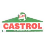 CASTROL - ORIGINAL VINTAGE METAL DOUBLE SIDED ADVERTISING SIGN