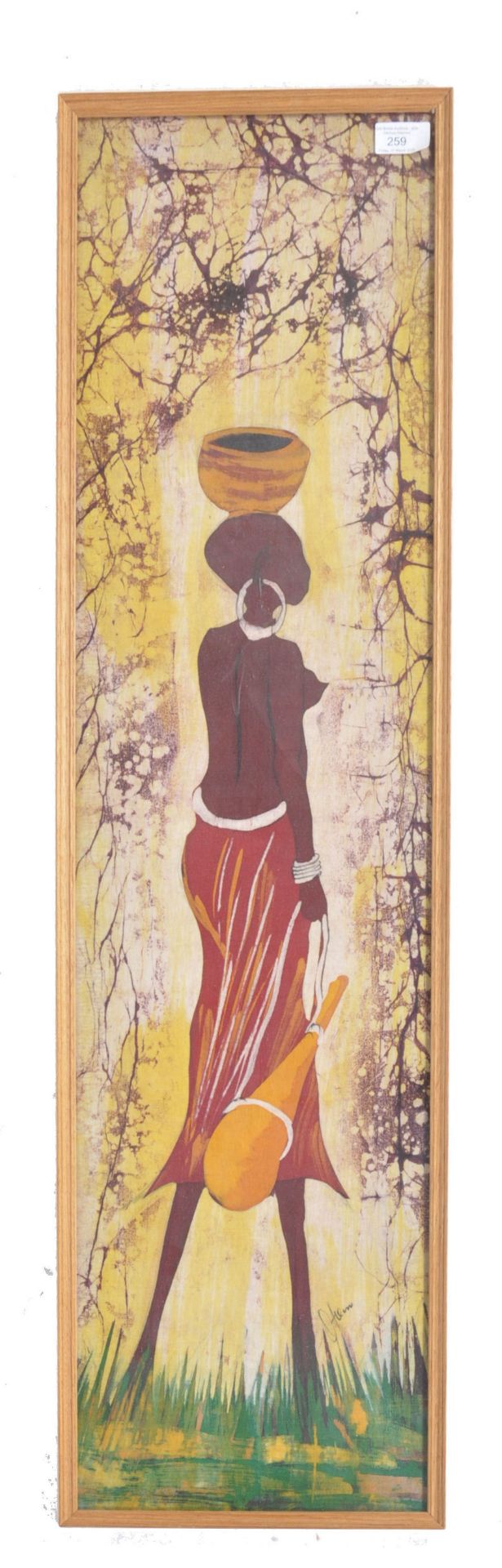 20TH CENTURY AFRICAN TRIBAL DYED FABRIC PRINT DEPICTING A WOMAN - Bild 2 aus 4